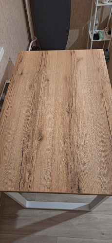 Деревянный стол Барон О 200 х 90 белая пленка шагрень / черный фото покупателя 65