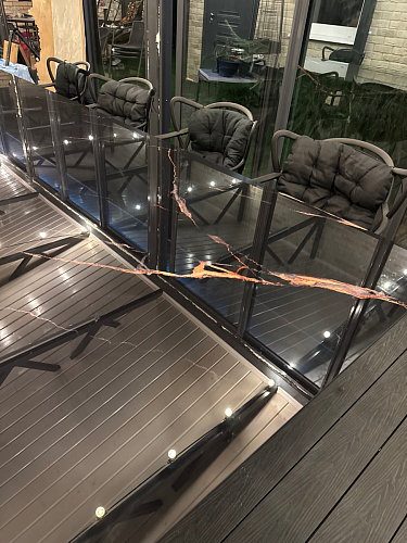 Стеклянный стол Денхольм 240(290)х100х75 обсидиан / черный фото покупателя 2