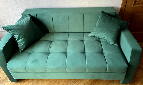 Диван Малютка экокожа черная / белая фото покупателя 4