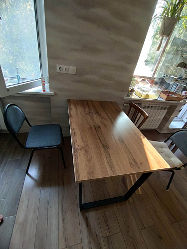 Деревянный стол Лота Лофт 120x75 дуб крафт табачный / черный матовый фото покупателя 413