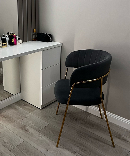 Стул на металлокаркасе Kamelia зеленый / золото фото покупателя 1