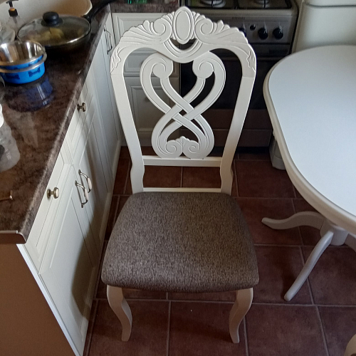 Стул деревянный Андромеда ivory white / коричневый S 168-7 фото покупателя 1