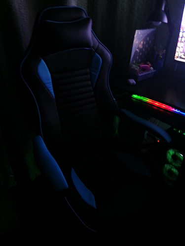 Компьютерное кресло Leon черное / голубое фото покупателя 4