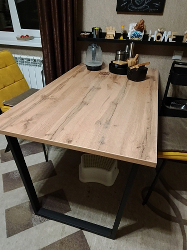 Деревянный стол Лота Лофт 140х80 дуб крафт табачный / черный матовый фото покупателя 495