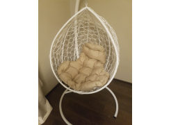 Подвесное кресло Капля коричневое / синяя подушка фото покупателя 1