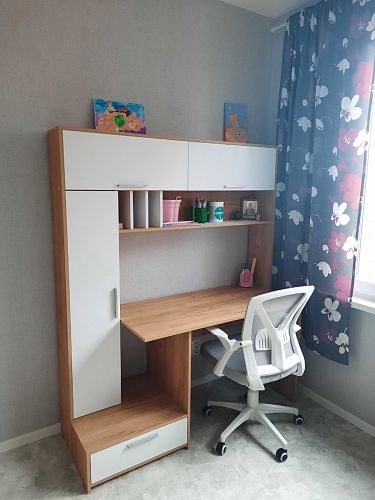 Письменный стол Лайт 03.243 дуб золотой (craft) / белый премиум фото покупателя 232