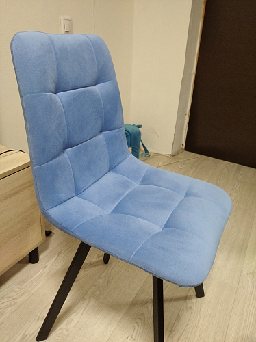 Стул на металлокаркасе Чилли К светло-серый велюр / черный каркас фото покупателя 890