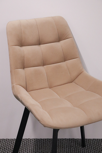 Стул на металлокаркасе Челси велюр коричневый / черный каркас из шоурума 6