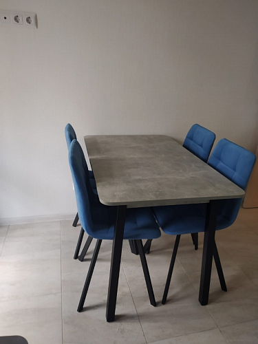 Стул на металлокаркасе Чилли К светло-серый велюр / черный каркас фото покупателя 232