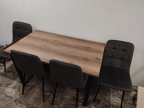 Стол Лота Лофт 120 32 мм бетон / черный матовый фото покупателя 327