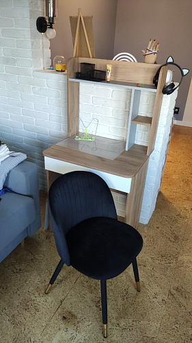 Стул на металлокаркасе Gabi dark beige / black / silver фото покупателя 330