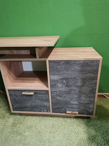 Письменный стол Эго Ст-2 на подиуме бетон светлый / камень темный фото покупателя 4