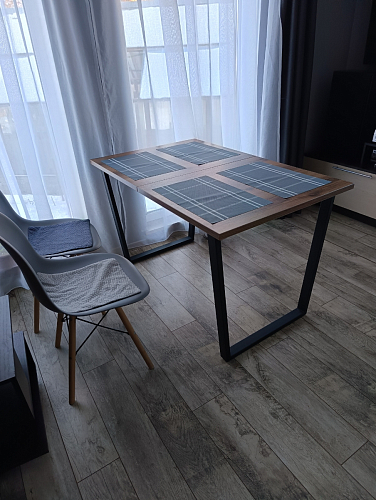 Стол Лота Лофт 140 25 мм черный матовый / бетон фото покупателя 735