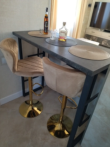 Барный стул Porch dark beige / chrome фото покупателя 18