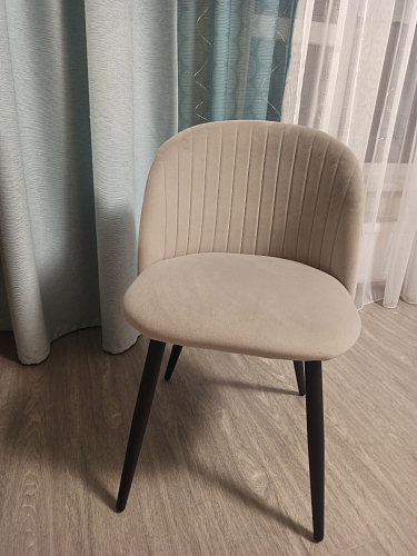 Стул на металлокаркасе Gabi dark beige / black / silver фото покупателя 312