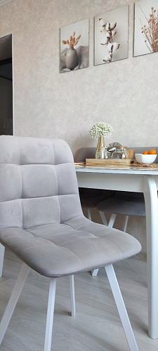 Стул на металлокаркасе Чилли синяя ткань / белый фото покупателя 456