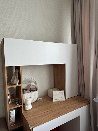 Письменный стол Комфорт 12.71 дуб золотой craft / белая аляска фото покупателя 123