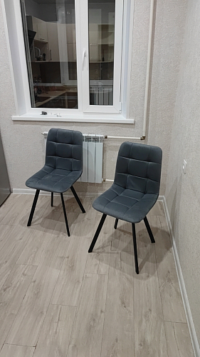 Стул на металлокаркасе Чилли синяя ткань / белый фото покупателя 996