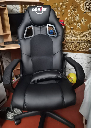 Компьютерное кресло Driver/Драйвер кожзам черный / серый фото покупателя 151