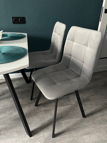 Стул на металлокаркасе Чилли К светло-серый велюр / черный каркас фото покупателя 583