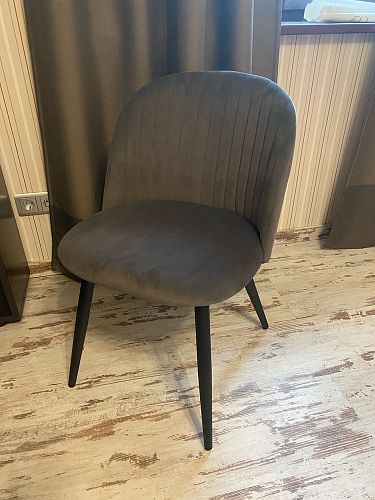 Стул на металлокаркасе Gabi dark beige / black / silver фото покупателя 879