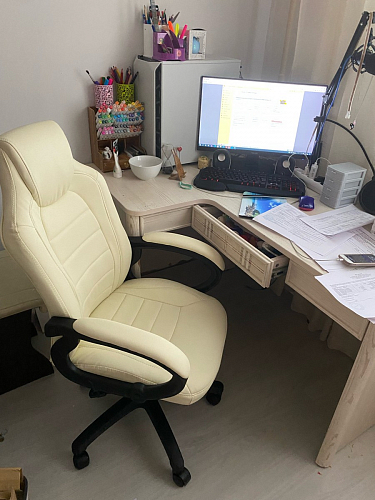 Компьютерное кресло Kadis коричневое / бежевое фото покупателя 14