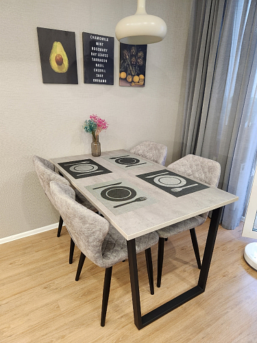 Деревянный стол Лота Лофт 140х80 черный матовый / бетон светлый фото покупателя 932