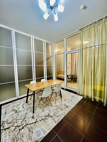 Стол Тринити Лофт 120 32 мм дуб галифакс табако / черный матовый фото покупателя 920