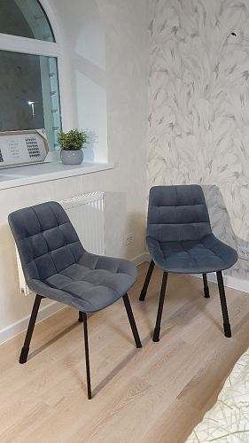 Стул на металлокаркасе Челси бирюзовый / черный фото покупателя 3