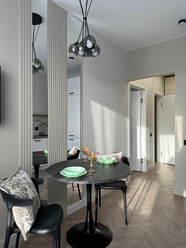 Стол Тулип 80х73 мрамор белый / белый фото покупателя 51
