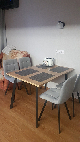 Стул на металлокаркасе Чилли синяя ткань / белый фото покупателя 627