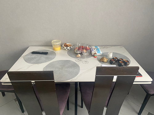 Керамический стол Вилли 140(200)х80 серый мрамор larka grey / черный фото покупателя 7