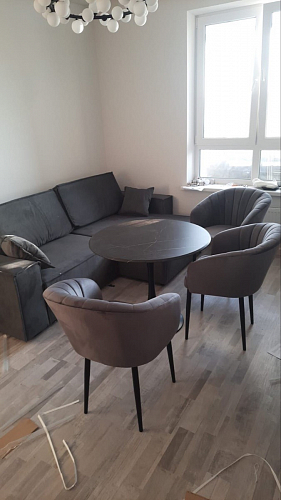 Стол Тулип 90х73 дуб вотан / белый фото покупателя 4