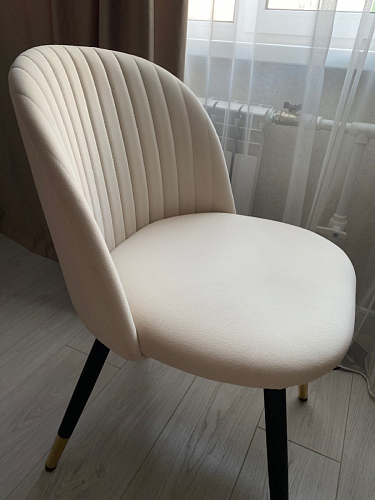 Стул на металлокаркасе Gabi dark beige / black / silver фото покупателя 105