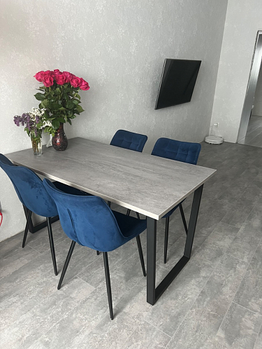 Деревянный стол Лота Лофт 140х80 черный матовый / бетон светлый фото покупателя 887