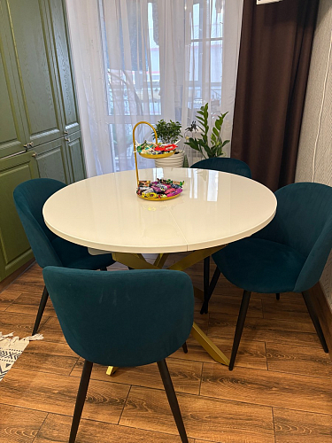 Стул на металлокаркасе Gabi dark beige / black / silver фото покупателя 636