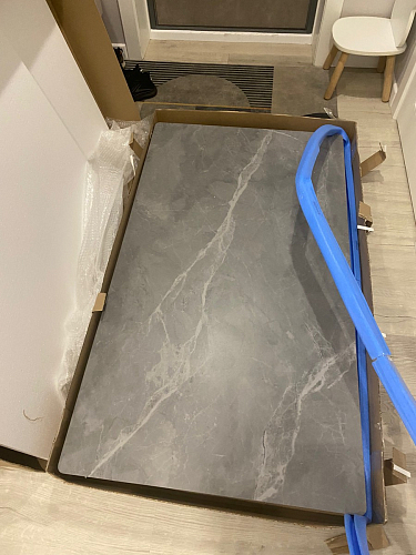 Керамический стол Вилли 140(200)х80 серый мрамор larka grey / черный фото покупателя 43