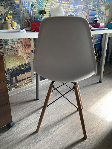 Пластиковый стул Eames PC-015 серо-голубой / дерево фото покупателя 485