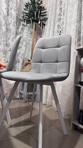 Стул на металлокаркасе Чилли К светло-серый велюр / черный каркас фото покупателя 520