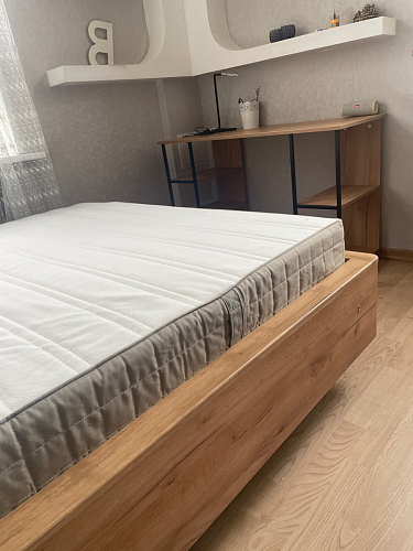 Двуспальная кровать Клауд 160х200 парящая дуб крафт золотой / антрацит фото покупателя 575