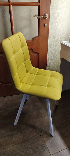 Стул на металлокаркасе Чилли синяя ткань / белый фото покупателя 15