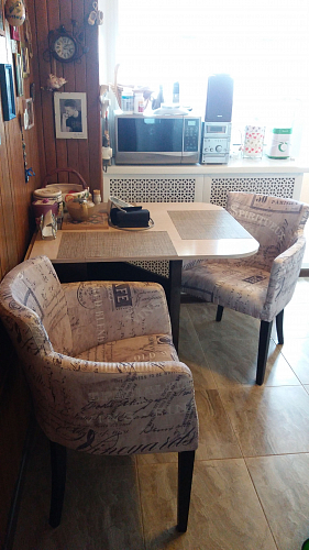 Кресло Knez ткань бежево-серая / белый фото покупателя 1