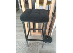 Барный стул Лофт кожзам темно-серый / черный матовый фото покупателя 199