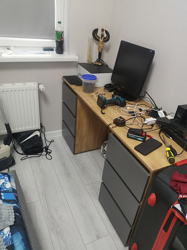 Письменный стол Элла ПС 02 белый / дуб крафт золото фото покупателя 5