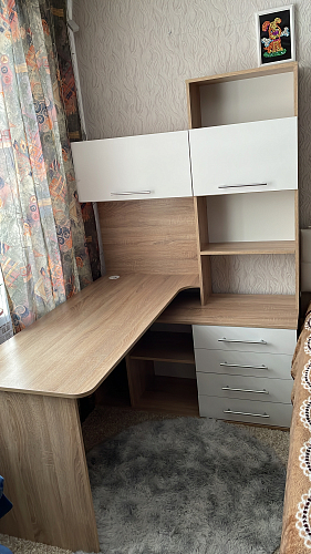 Компьютерный стол КСТ-14.1Л левый дуб сонома / белый фото покупателя 14