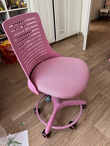 Компьютерное кресло Kiddy/Кидди розовое ткань (сетка) фото покупателя 12