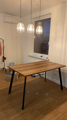 Стол Тринити Лофт 140 25 мм дуб делано темный / белый фото покупателя 101