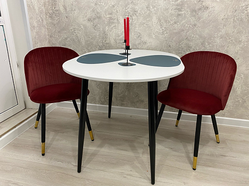 Стул на металлокаркасе Gabi 1 light blue / black / gold фото покупателя 504