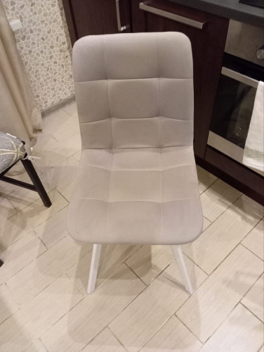 Стул на металлокаркасе Чилли К светло-серый велюр / черный каркас фото покупателя 295