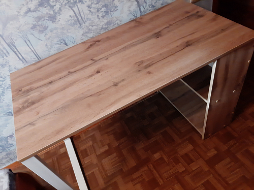 Письменный стол Битти Лофт 116х60х75 дуб вотан / черный матовый фото покупателя 9